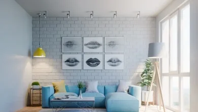 مبلمان با رنگ‌های ملایم در خانه‌ی کوچک