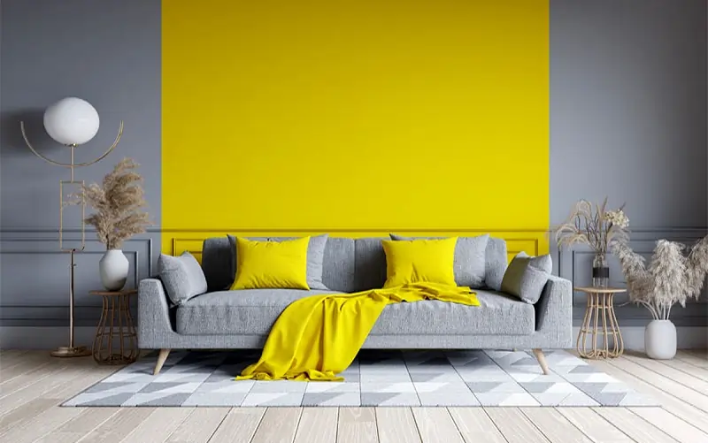 کاغذ دیواری زرد 