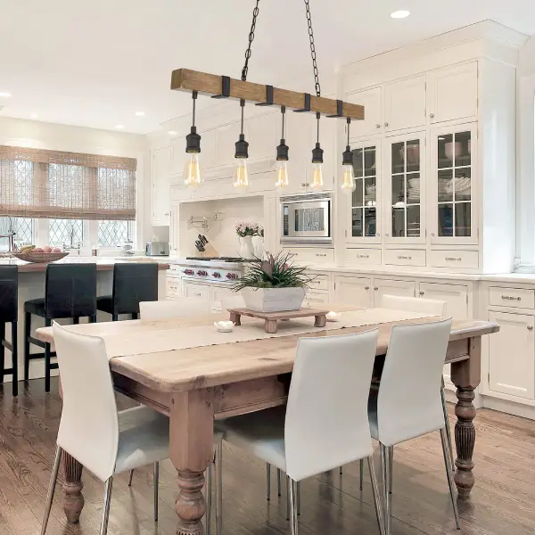 چراغ آویز چوبی برای آشپزخانه