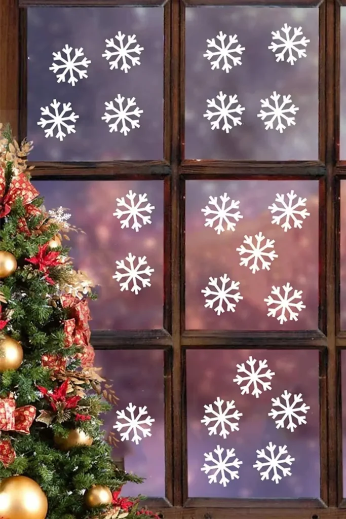 تزیین پنجره‌ها برای دکور کریسمس