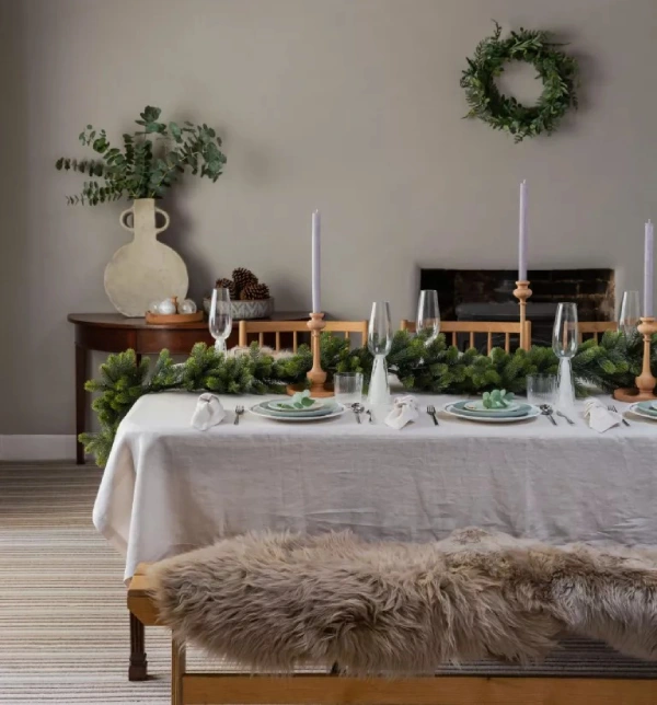 تزیین فضای سفره برای کریسمس