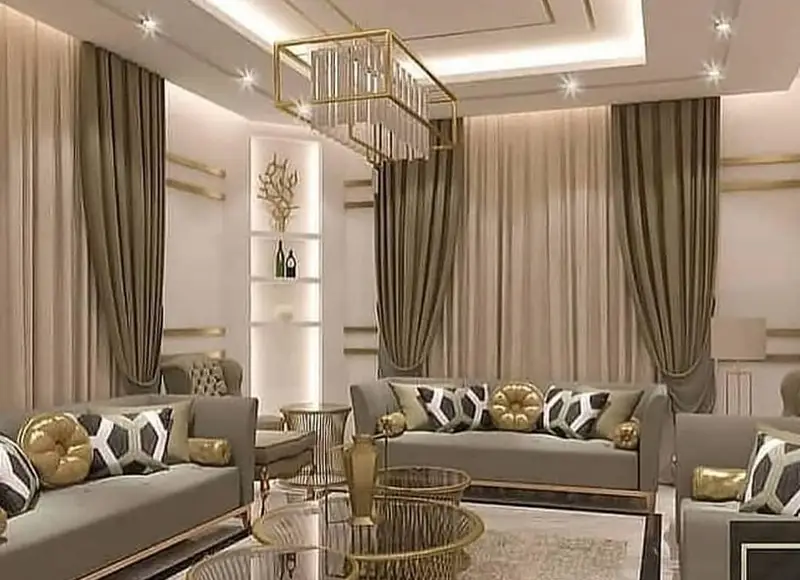 پرده اتاق خواب با رنگ‌ کرم