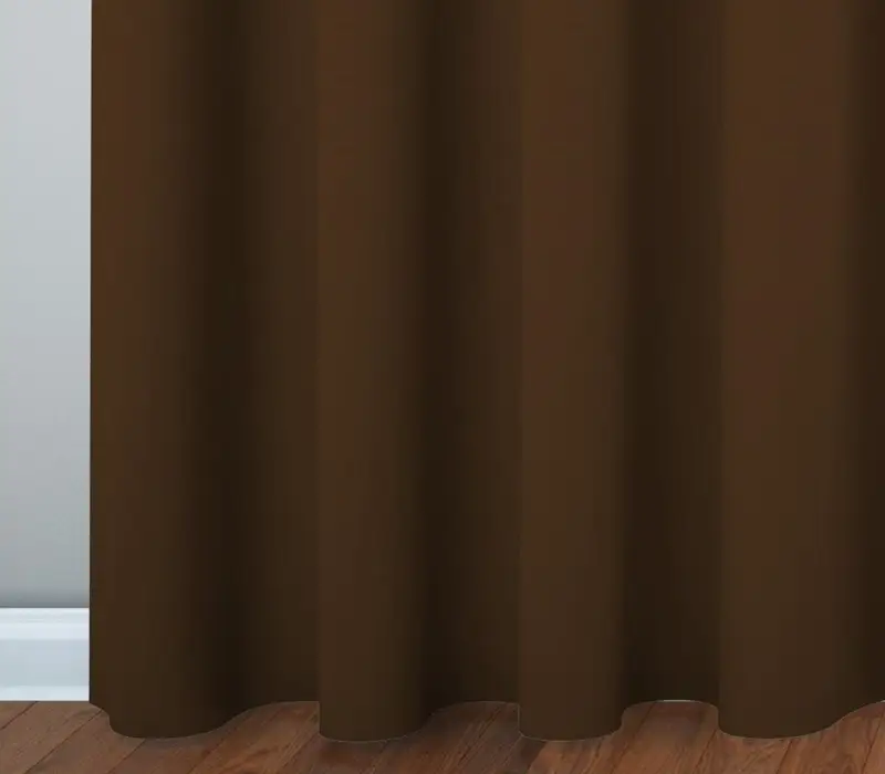 پرده اتاق خواب با رنگ‌ قهوه ای تیره