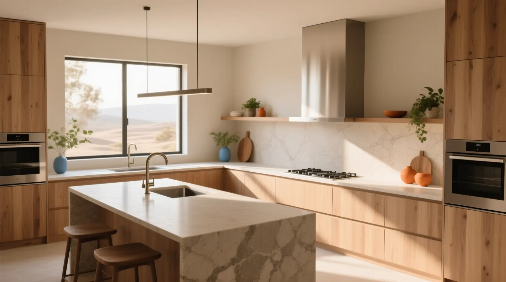 رنگ های محبوب برای طراحی آشپزخانه در ۲۰۲۵ 4 بژ و رنگ های خاکی؛ گرمای مینیمالیستی