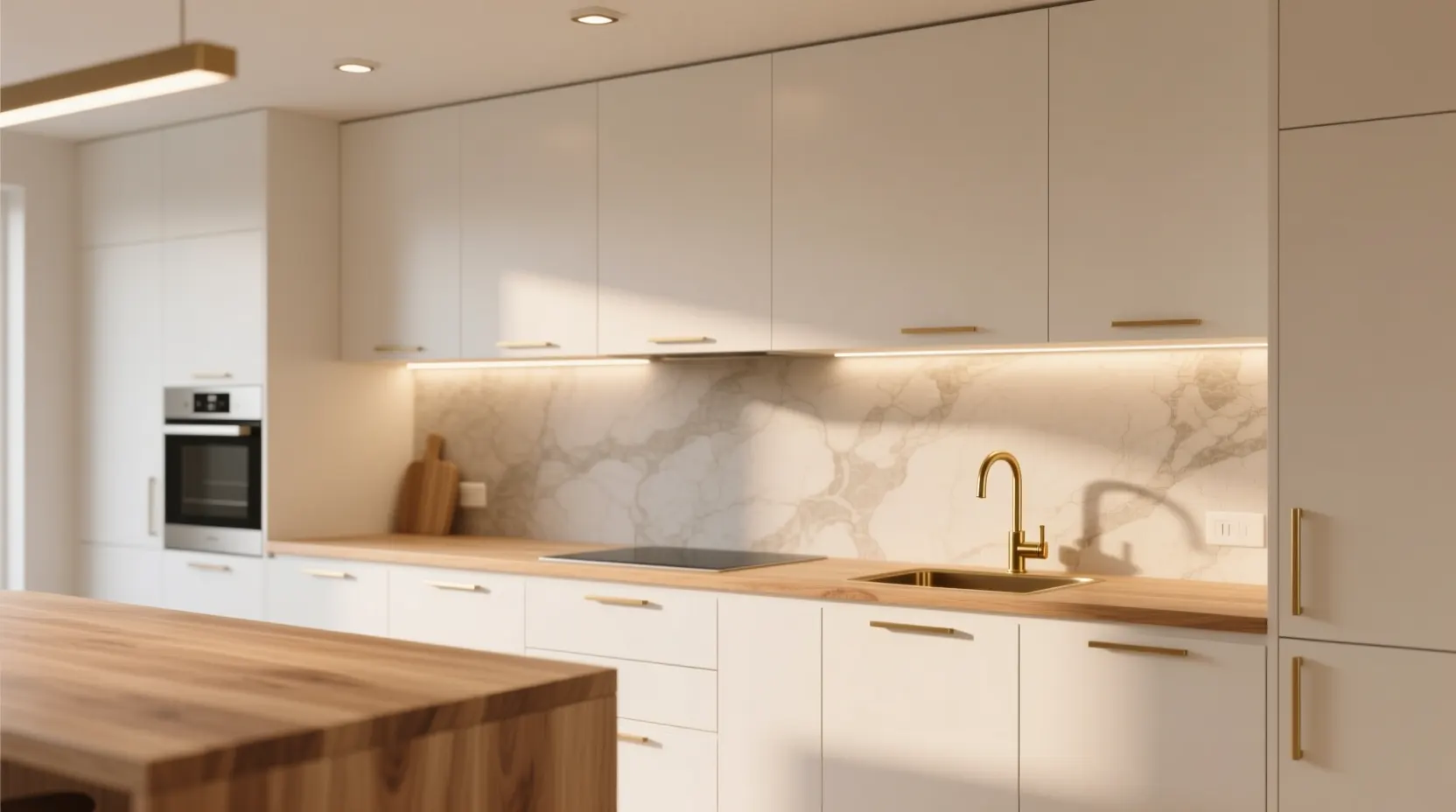 رنگ های محبوب برای طراحی آشپزخانه در ۲۰۲۵ 6 سفید گرم؛ سادگی همیشگی با جلوه مدرن