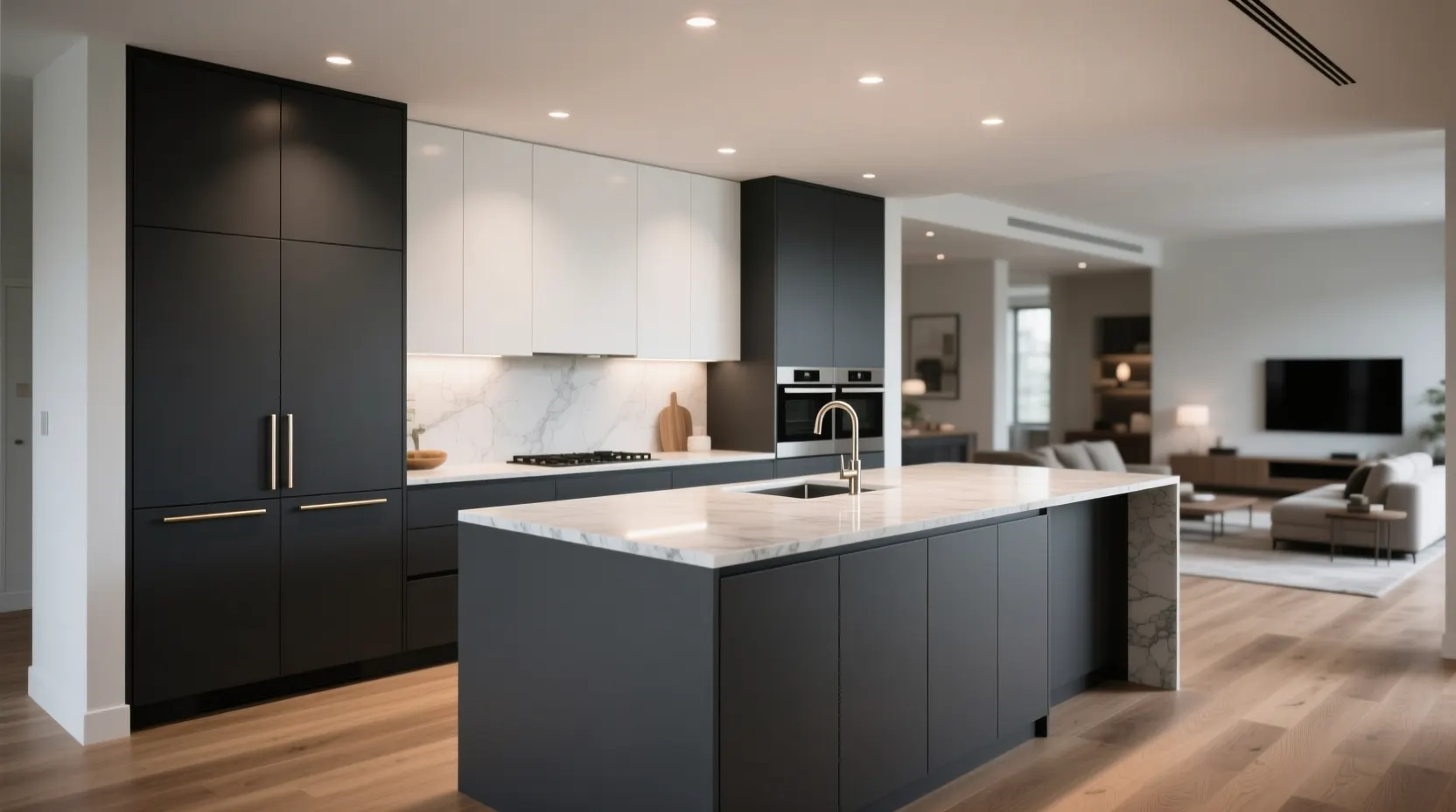 رنگ های محبوب برای طراحی آشپزخانه در ۲۰۲۵ 9 ترکیب دو رنگ در کابینت ها