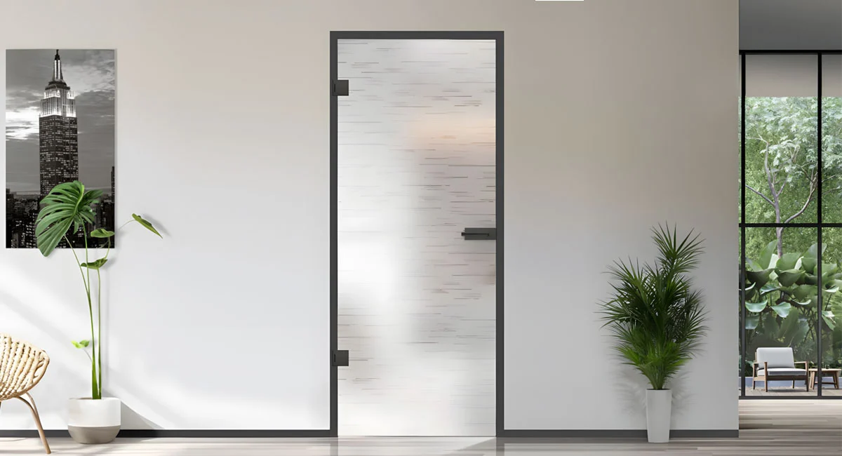 درب شیشه ای مات لولایی-آرمان سازه