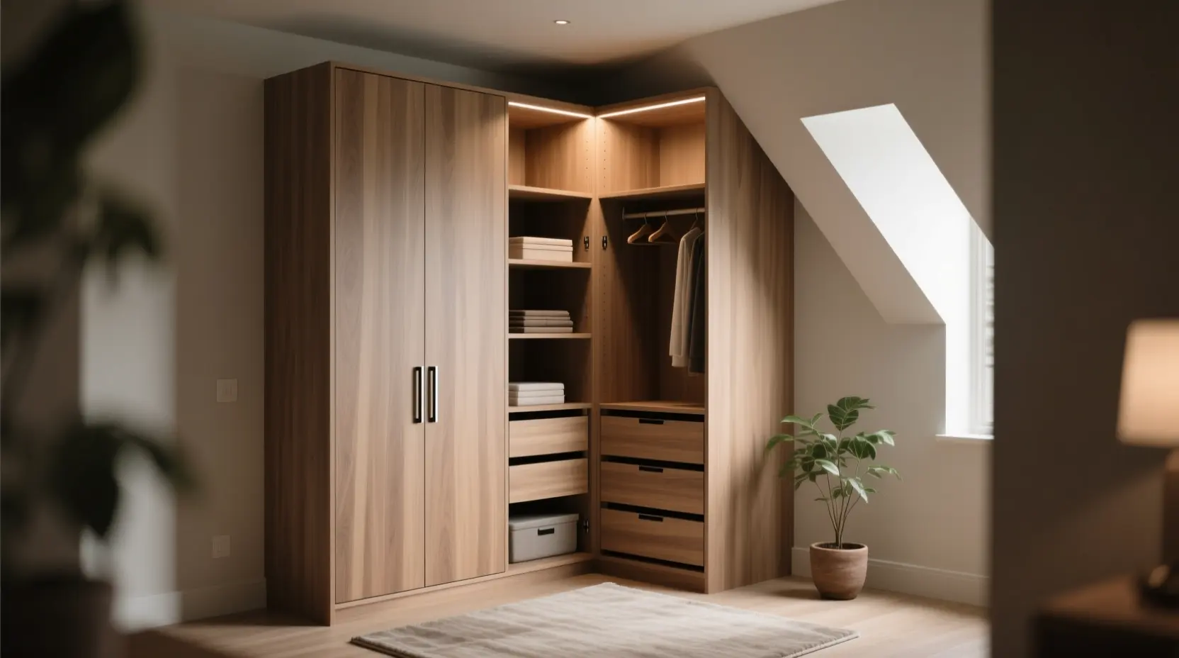 کمد دیواری گوشه‌ ای