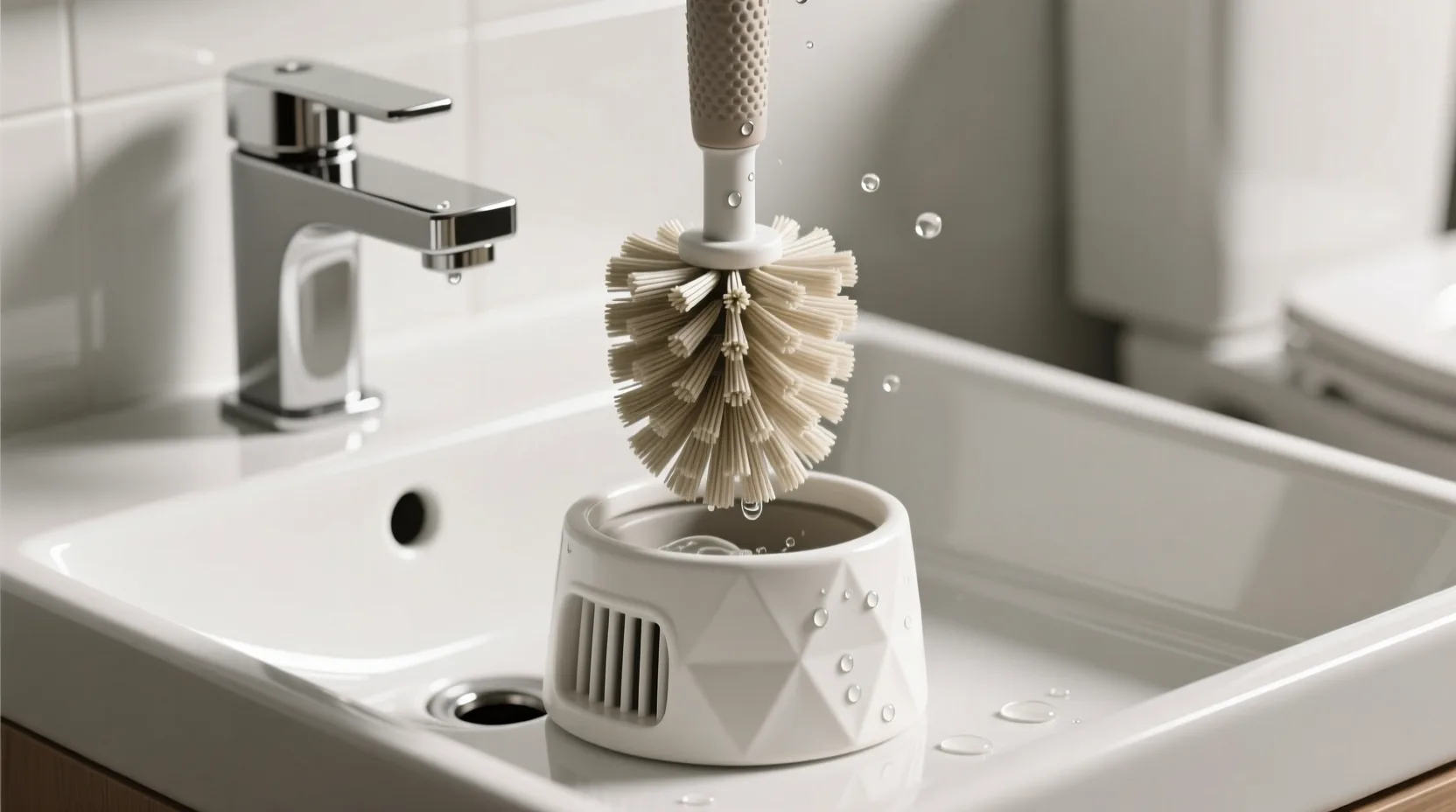 ۵ وسیله کاربردی در سرویس بهداشتی که نباید فراموش کنید 2 برس مخصوص توالت فرنگی (همراه پایه دار)